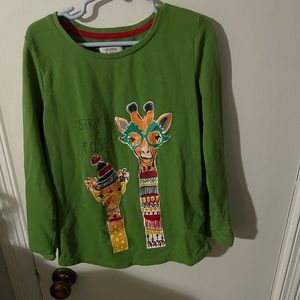 Crown & Ivy green winter shirt long sleeved - girls sized medium, gently worn